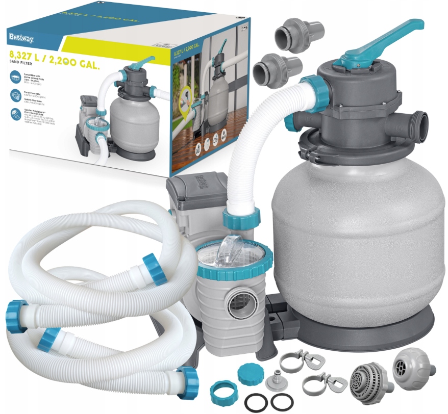 Písková Pumpa Bestway 58499 8327 L/h Filtr Do Bazénu S Hadicemi Sada