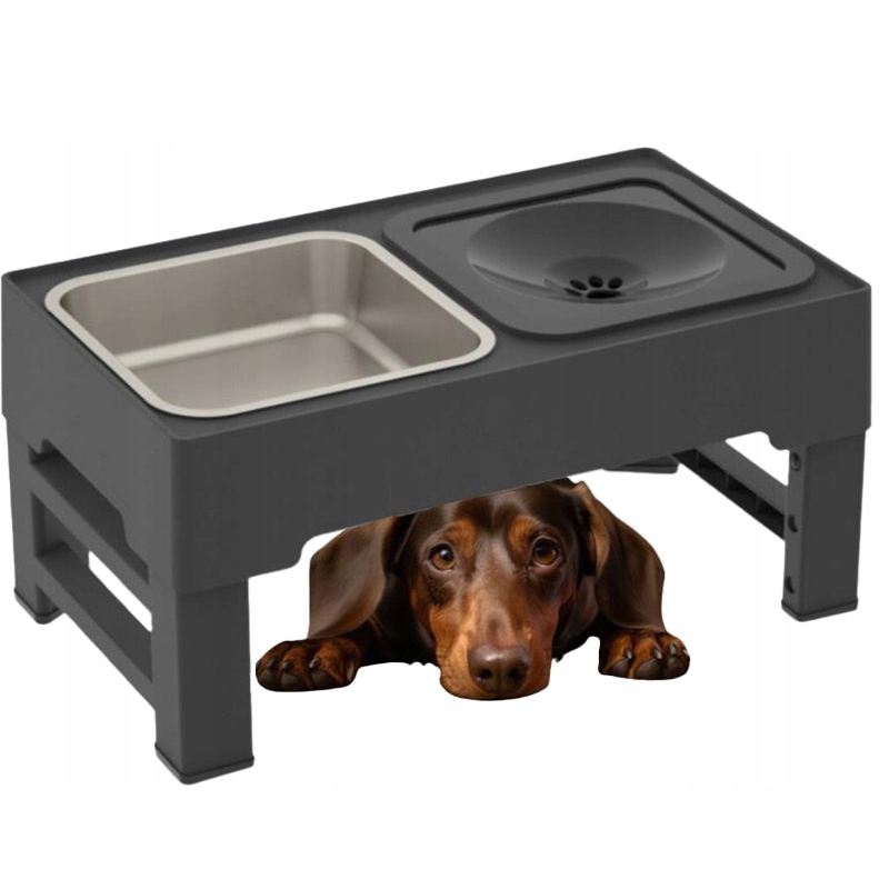 Miska pro psa 2v1 k jídlu a pití Nechytlavá nastavitelná na stojanu