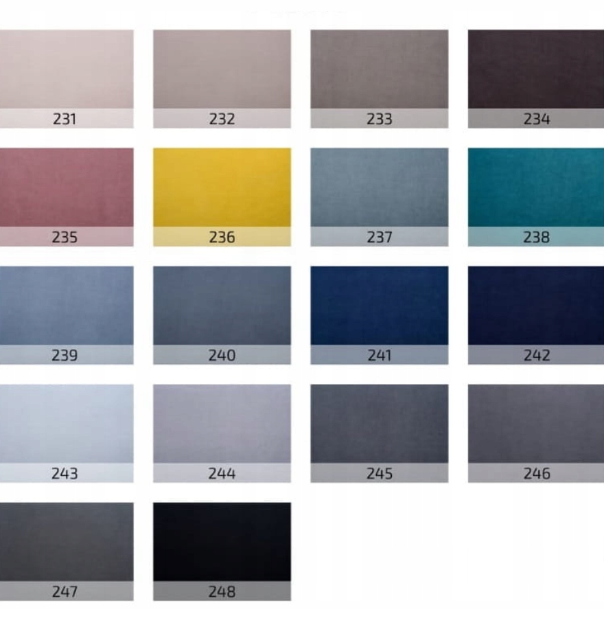 Dopłata do 2 grupy tkanin Kod producenta Tkanina welurowa