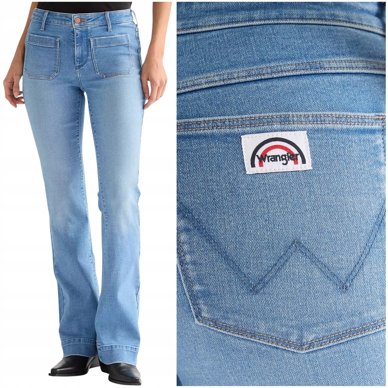 Wrangler Flare high Hazel vysoké dámské džínové kalhoty se zvony W28 L32