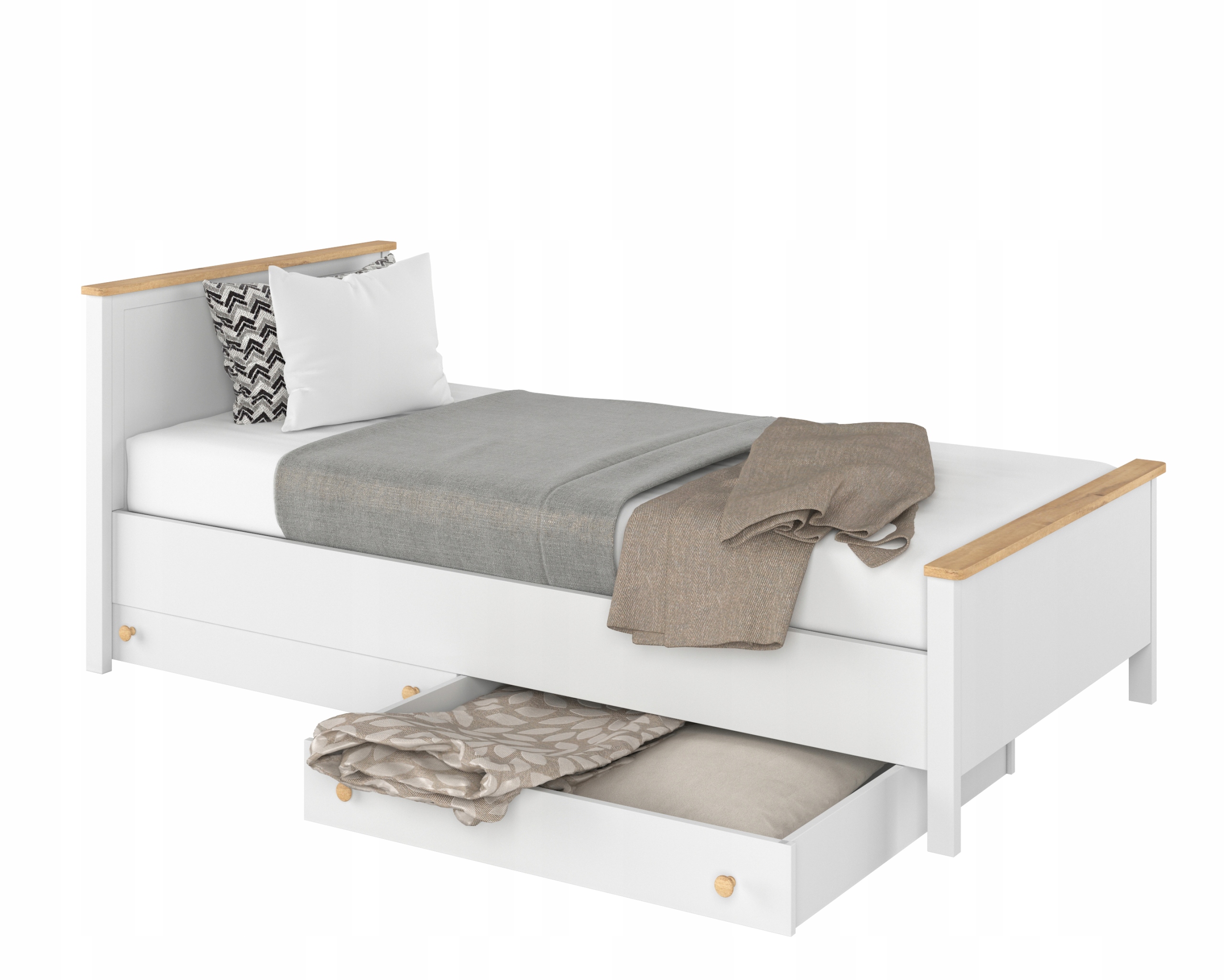 STORY Łóżko pojedyncze 90x200 z materacem Kod producenta SO-08 ŁÓŻKO Z MATERACEM