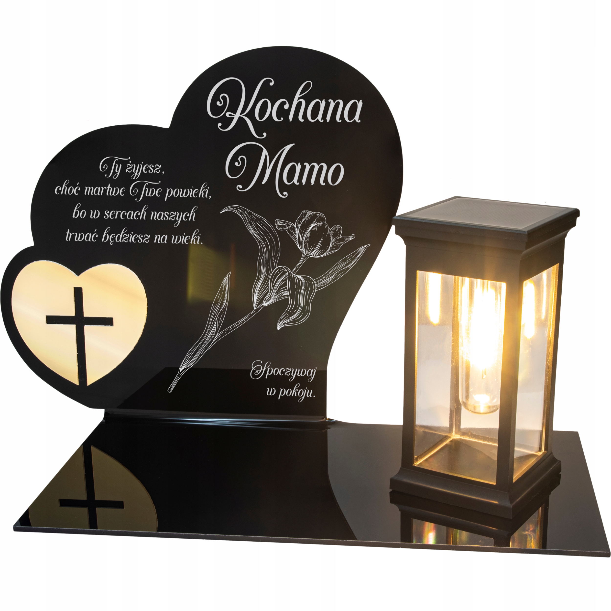 Hřbitovní Svíčka s gravírováním Věčná lampička Led svítilna Soška pro maminku