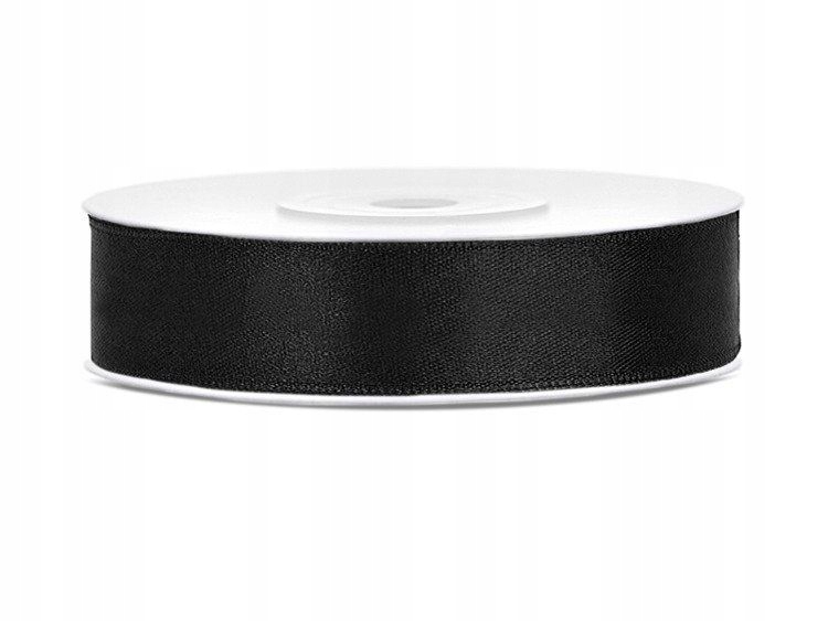 

Tasiemka Wstążka Satynowa Czarna 12mm/25m