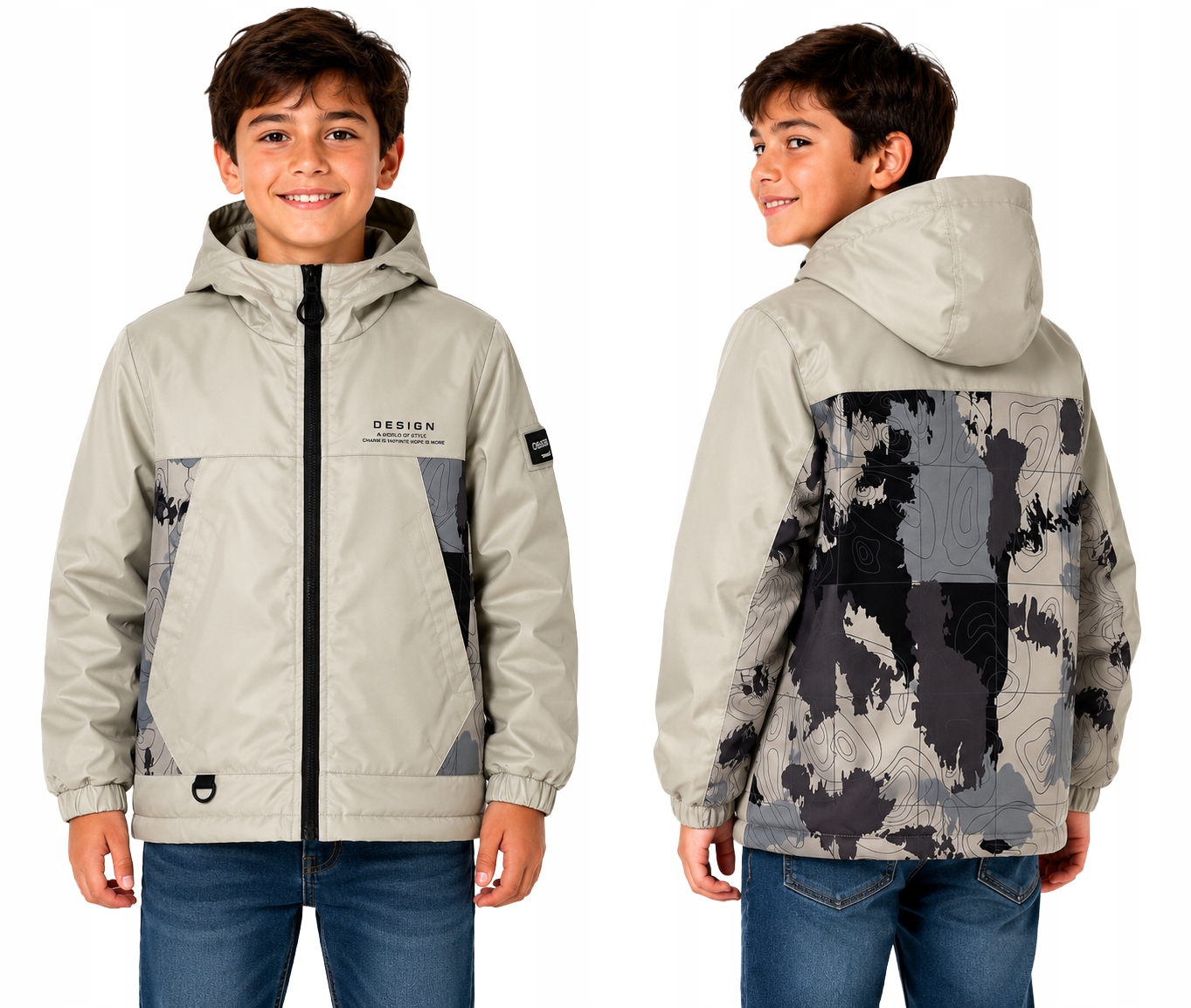 Kurtka chłopięca przejściowa softshell, wodoodporna/wiatroszczelna 134/140