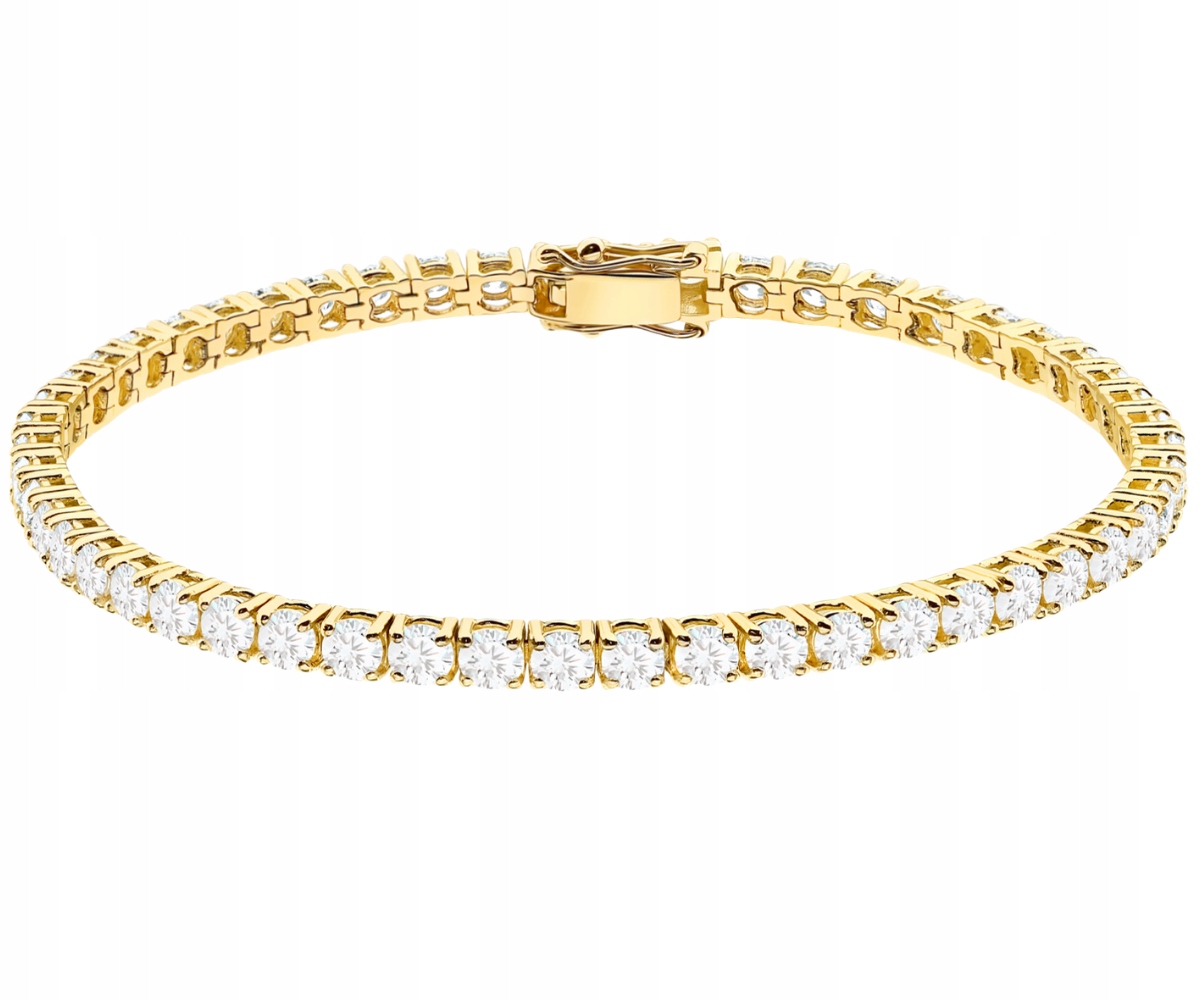 Zlatý náramek 585 s laboratorními diamanty 7,2 Ct 20 cm Gravírování
