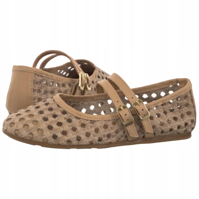 Dámské boty Baleríny Maciejka Kožené Ažurové Béžové 07329-04/00-0