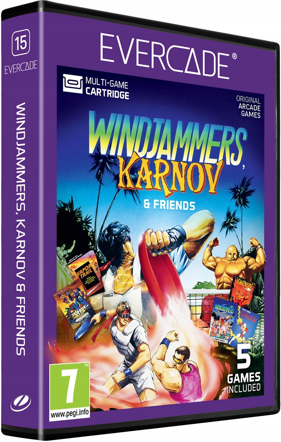 Evercade #15, Windjammers, Karnov&Friends, 5w1, Pakiet oprogramowania do gier