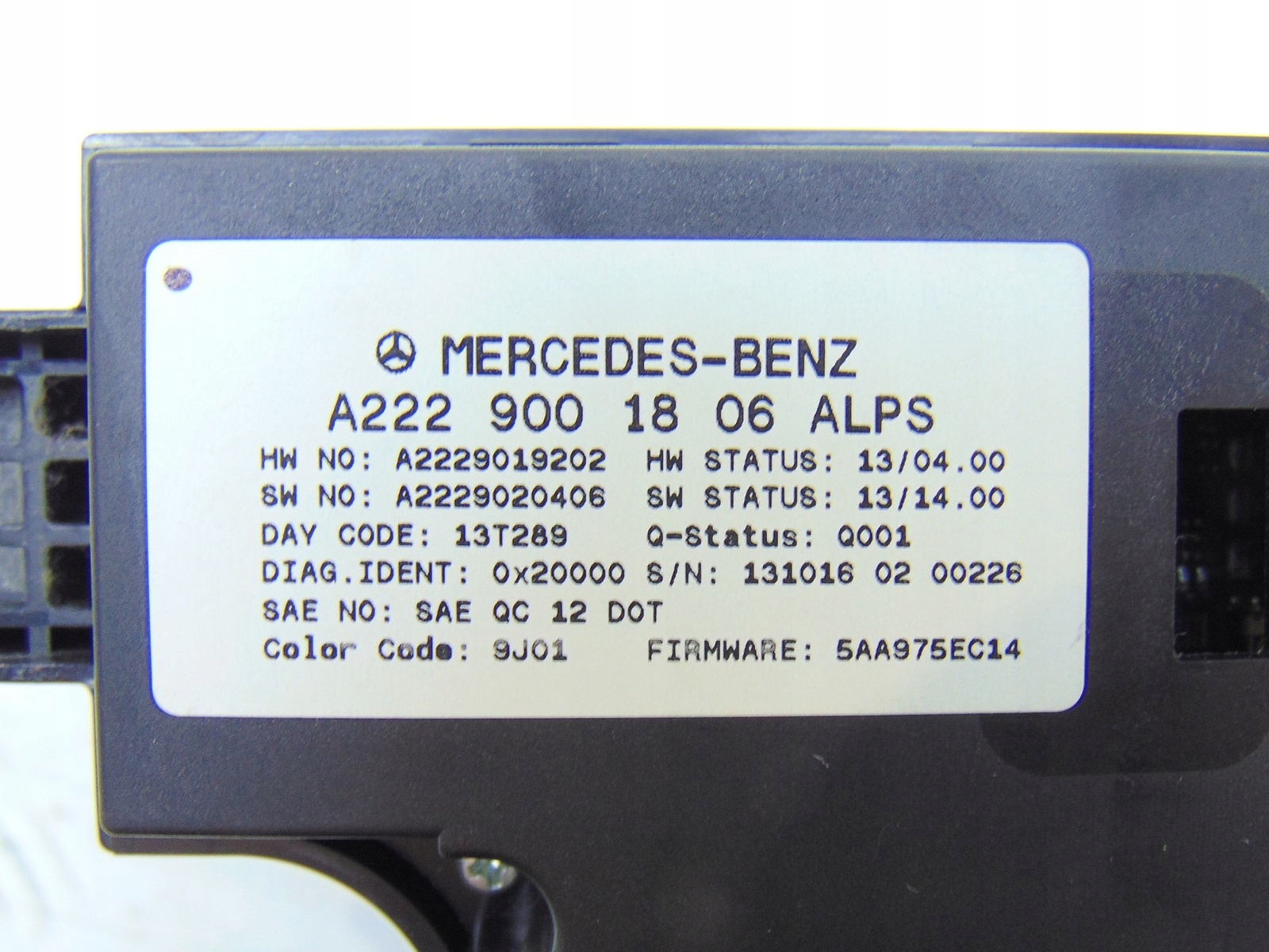 PANEL switch navigation devices TUNELU MERCEDES S W222 13- A2229001806