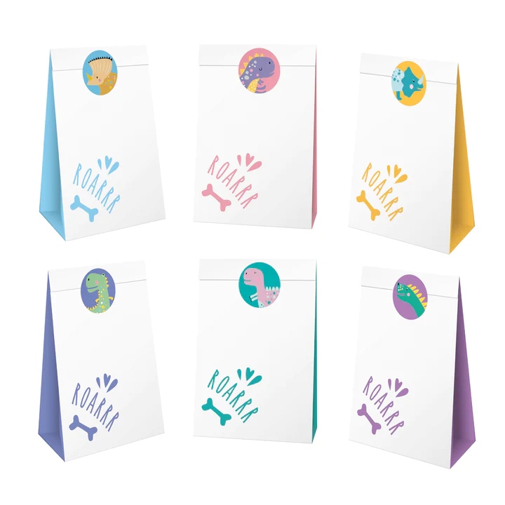 

Torebki na cukierki Dinozaury 6szt. zestaw