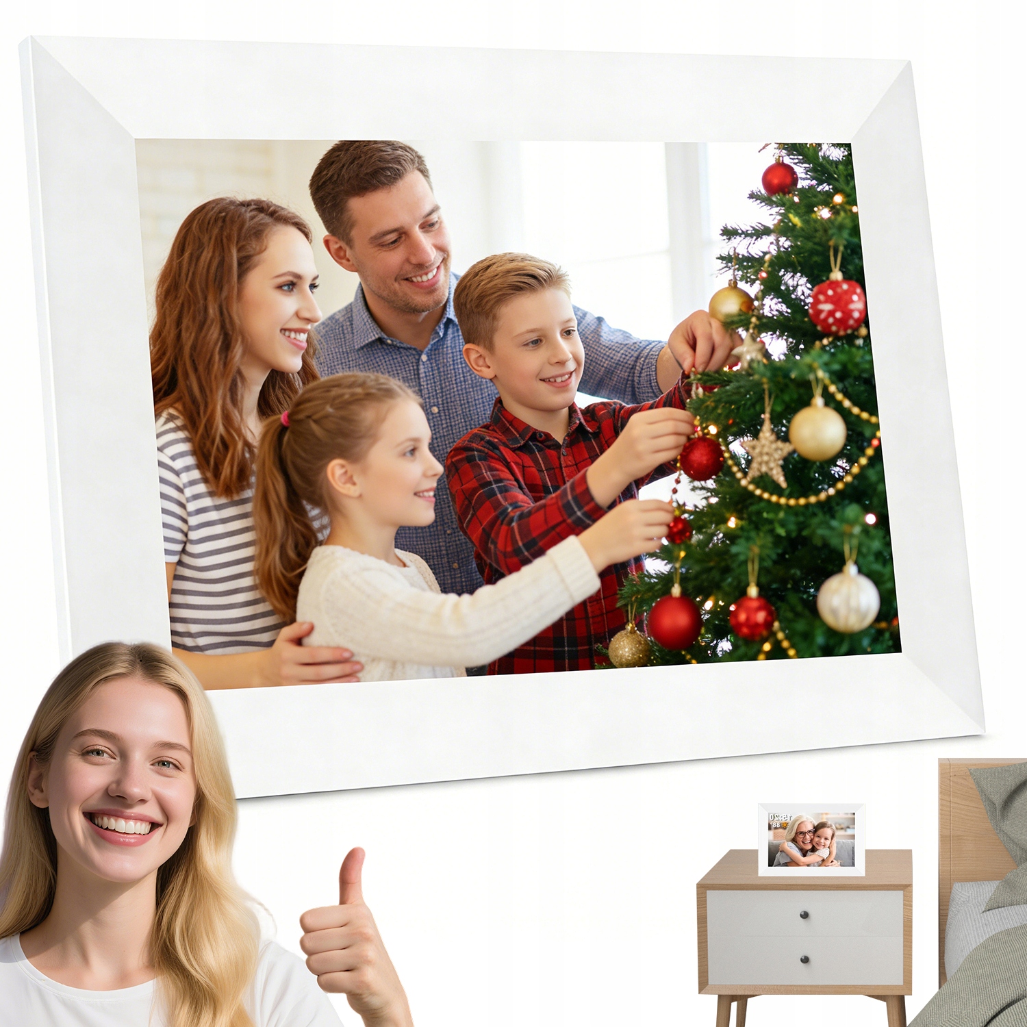 Digitální Rámeček 10.1 Ips Hd Dotykový Wifi 32GB Bílý