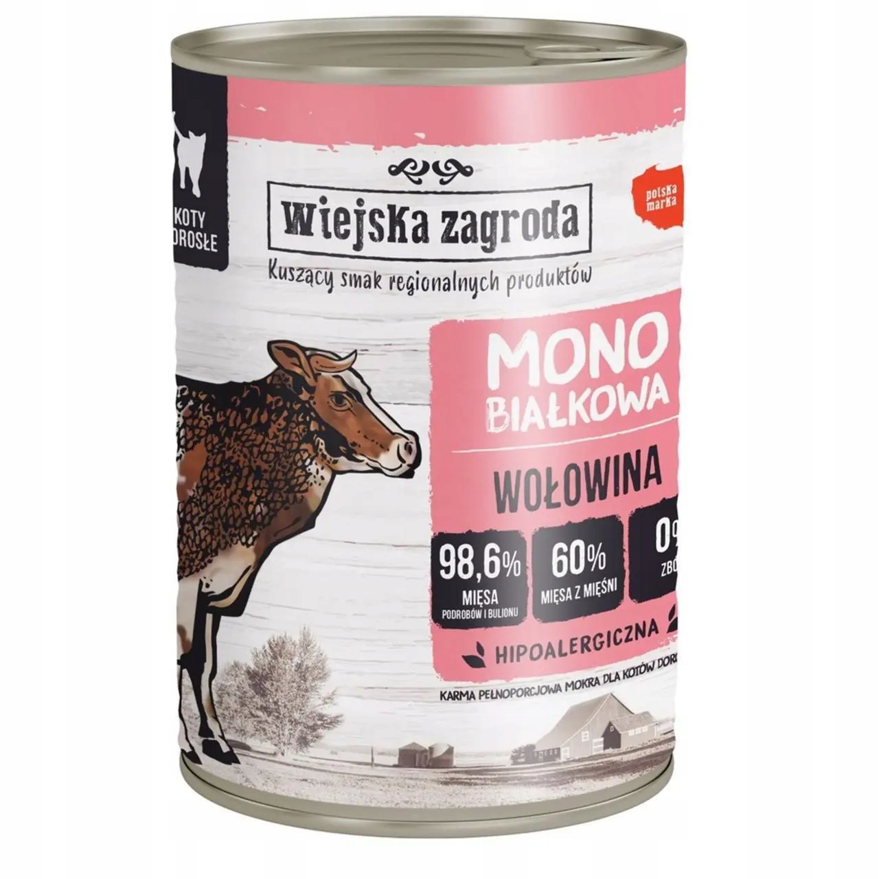 Wiejska Zagroda Monoproteinová pro kočky Hovězí maso 400 g