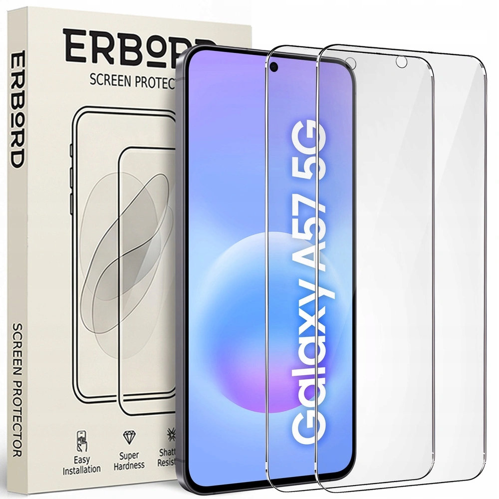 2x Szkło Hartowane Erbord 9H Do Galaxy A57 5G Szkiełko Szybka Na Ekran