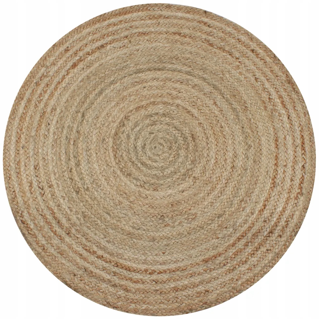 Pletený jutový Koberec , ručně vyrobený, Kulatý , průměr 150 cm, barva Na