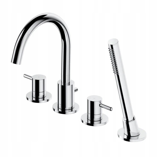 Y 4-otvorová vaňová batéria, chrómový lesk