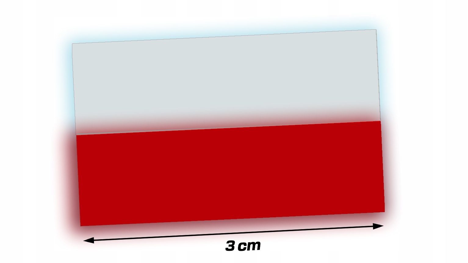 Wycinana naklejka Flaga Polski Polska Biało Czerwona 3 cm odblaskowa
