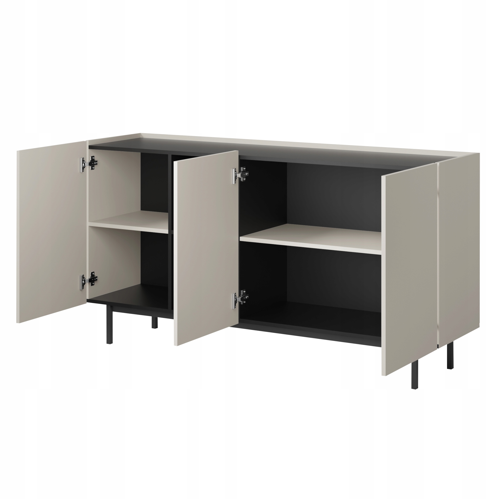 Komoda z drzwiami uchylnymi Noel 3D 165 Kaszmir / Czarna