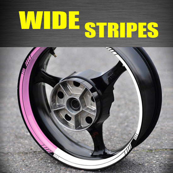 Široké pásy Samolepky pásky na kola ráfky rámy motocyklů Supermoto