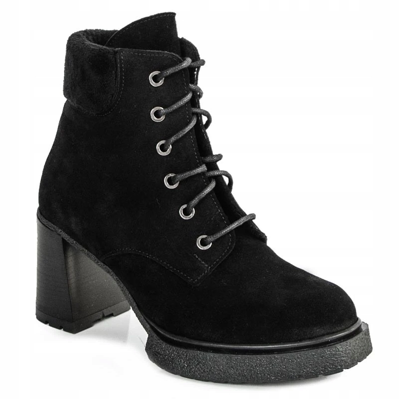 Lemar 60441 Kotníkové Boty Sloupek Kůže Nubuk Černé 37