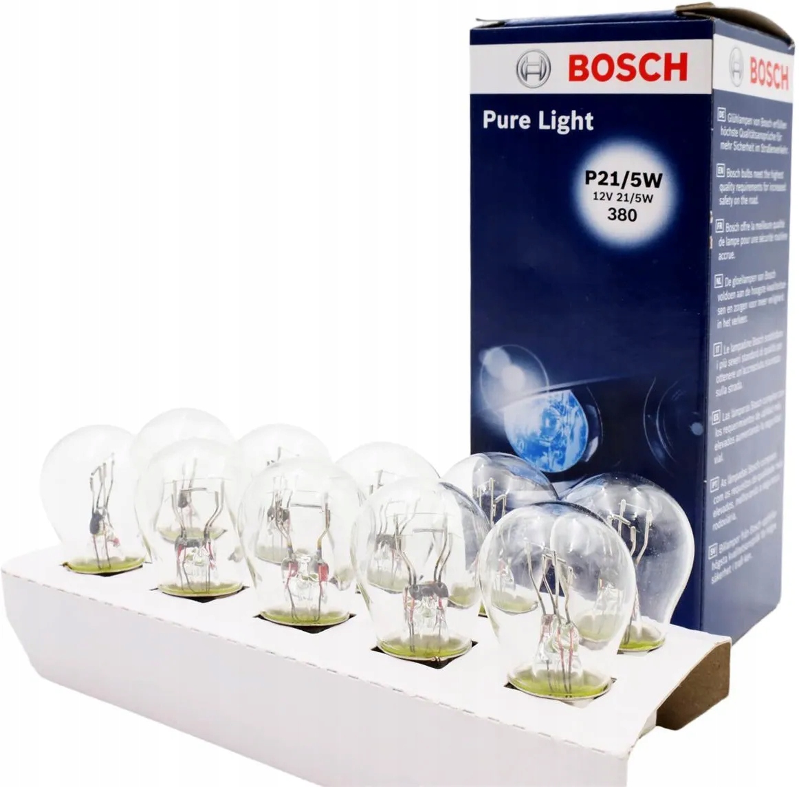 10x Żarówka Bosch Pure Light 12V P21//5W 21/5W Komplet 10 sztuk