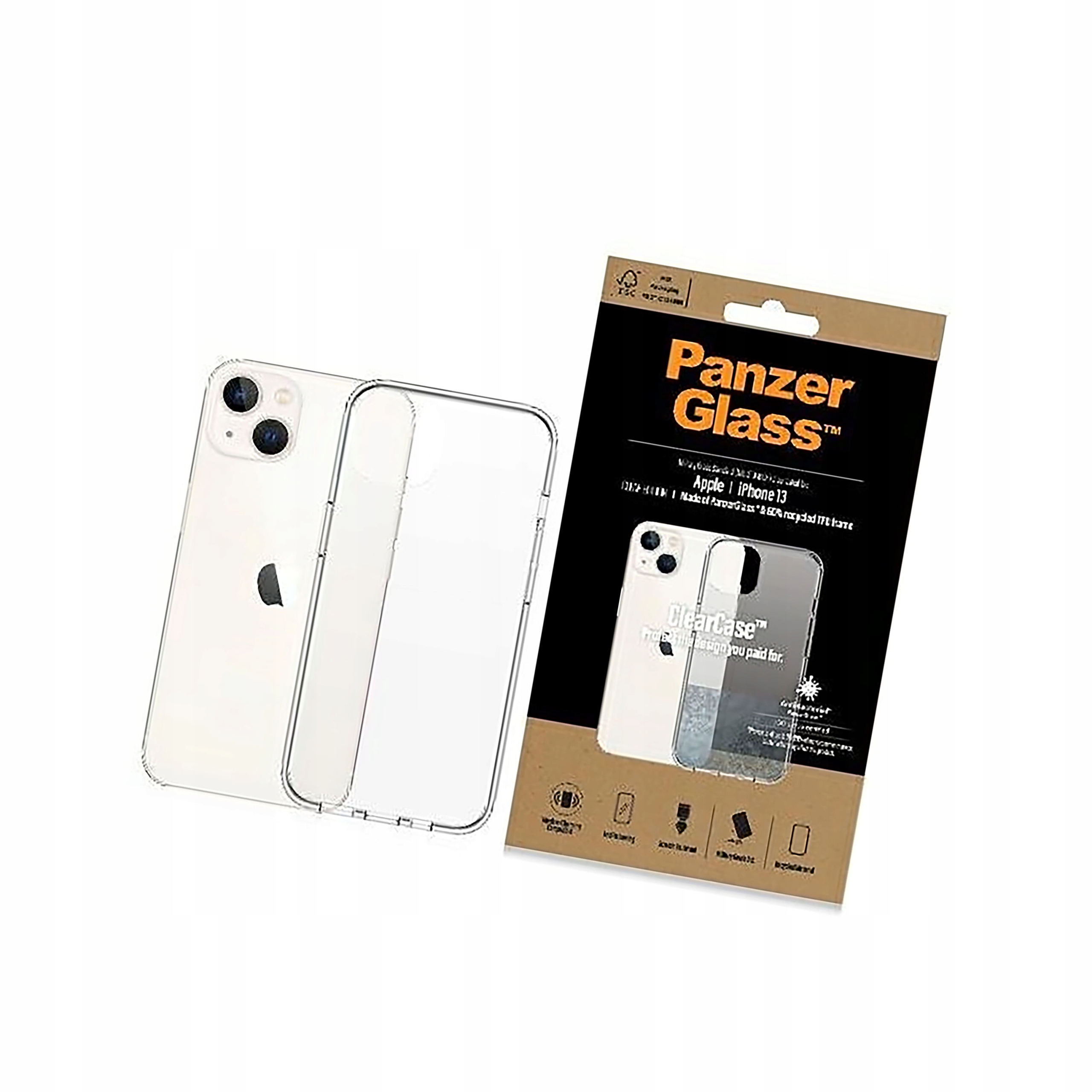 Etui PanzerGlass ClearCase antybakteryjne z Military do iPhone 13 14 15
