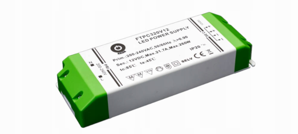 napájací zdroj Led 12V/21,7A CV, plast FTPC320V12