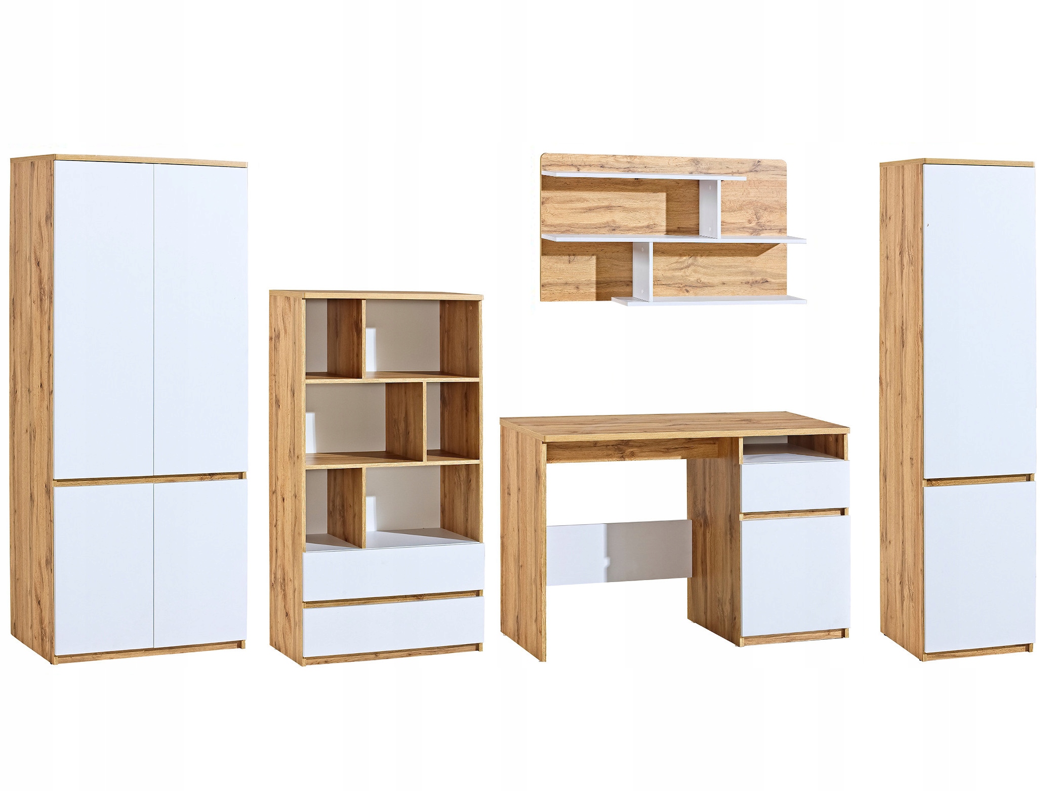 MEBLOŚCIANKA ZESTAW MEBLI MŁODZIEŻOWYCH Z BIURKIEM REGAŁ SZAFA ARKADO 23