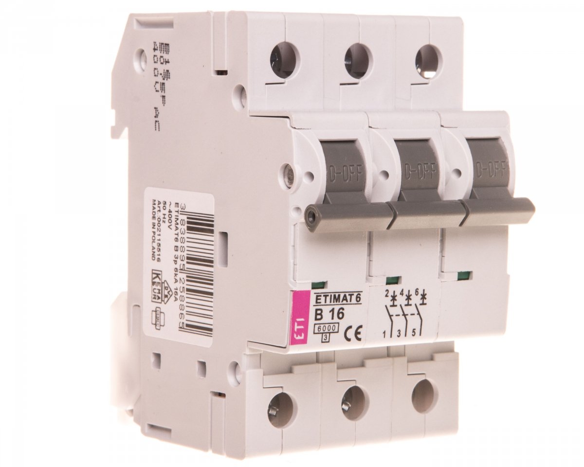 

Wyłącznik nadprądowy 3P B 16A 6kA Ac 002115516