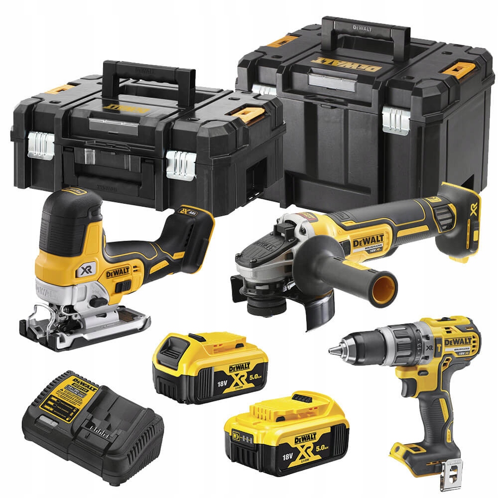 Zestaw Narzędzi Akumulatorowych DCD796+DCG405+DCS335 2x5Ah Dewalt DCK329P2T