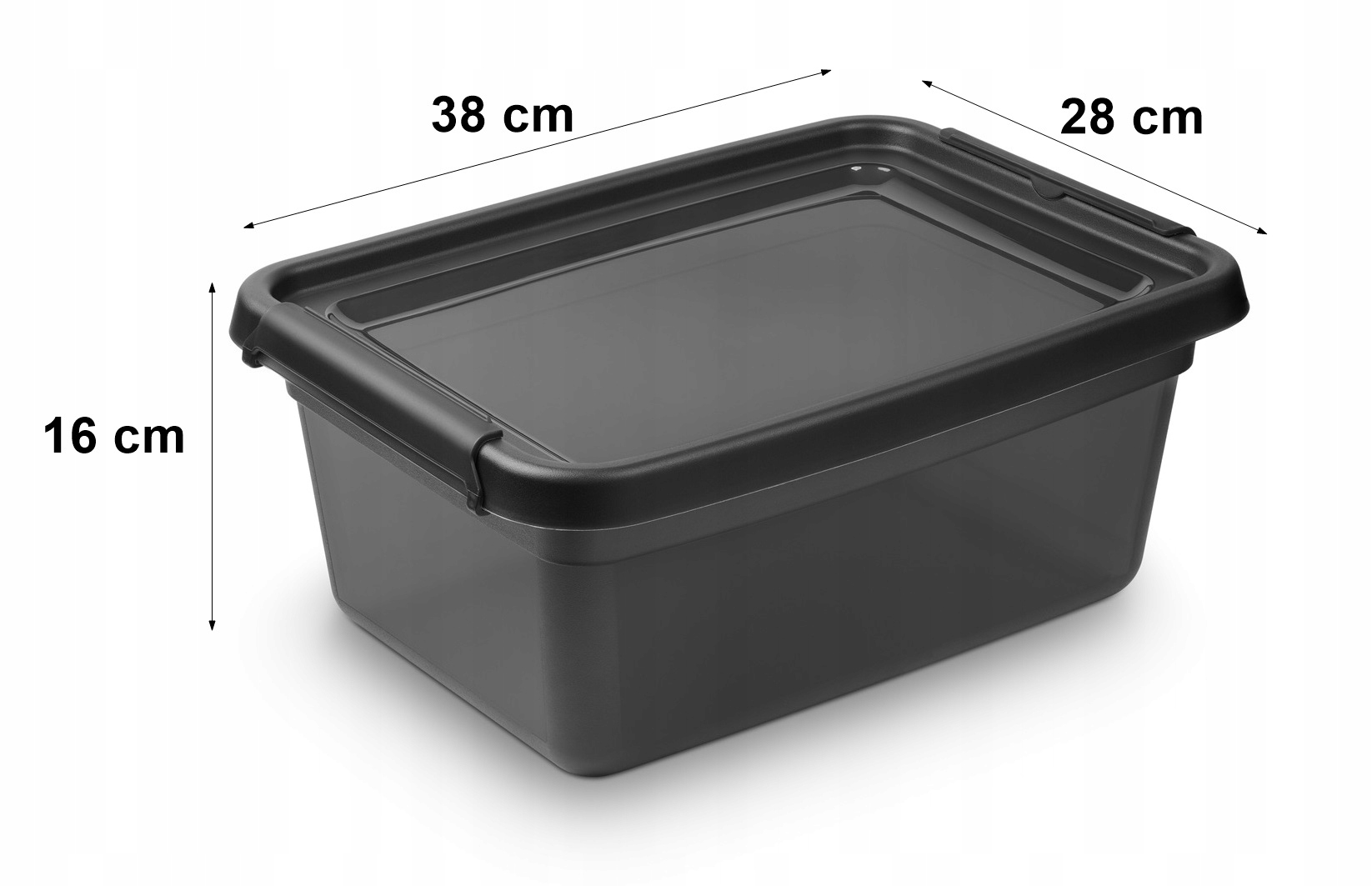 Kontener plastikowy 12,5 l czarny z zamykaną pokrywą do domu i garażu