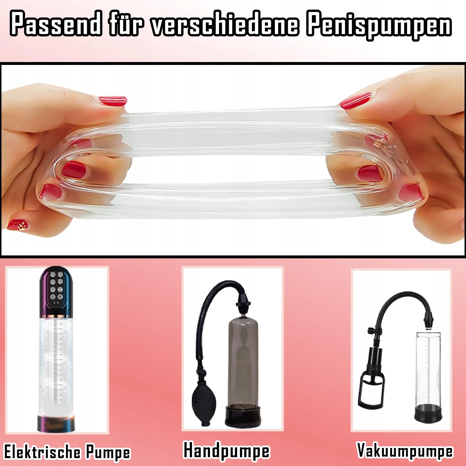 PURESEX Zestaw 3 Rękawów TPE Do Pompy Penisowej Kompatybilne — miniatura 4