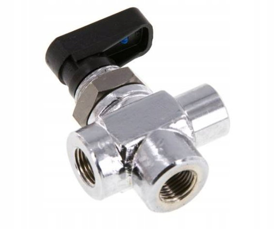 Kulový kohout 3-cestný tabulový G 3/8" typ T, chromovaná mosaz