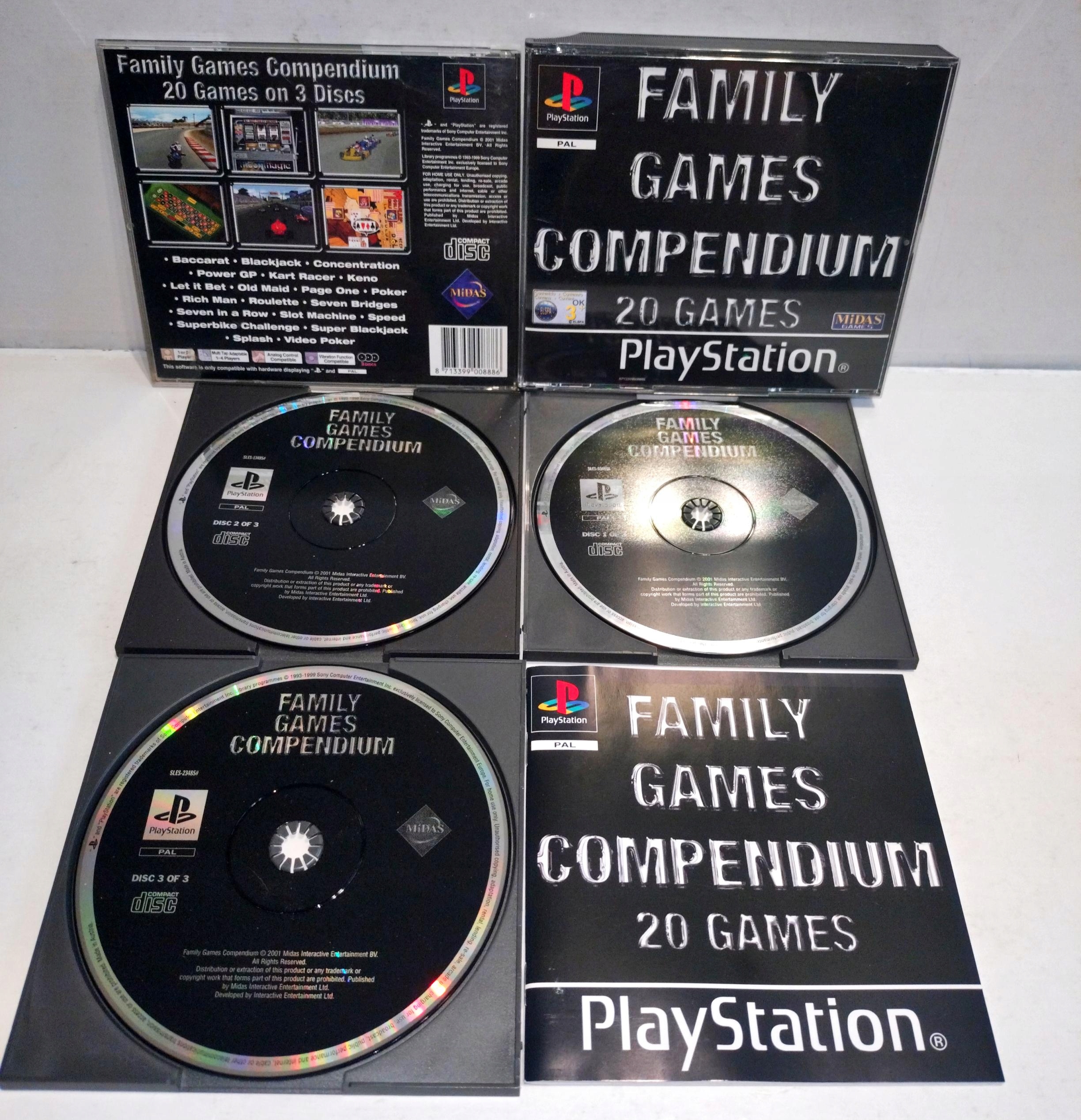 Gra Family Games Compendium 20w1 PSX PŁYTY DB+/-BDB