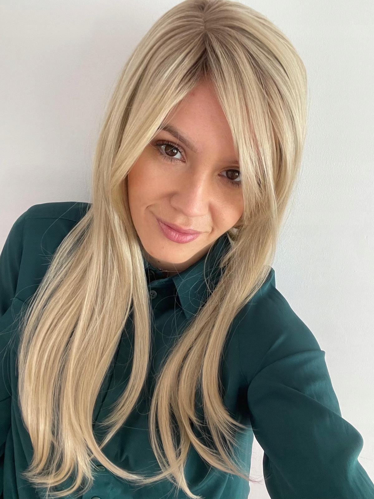 Dlouhý topper s ofinou, maskovací nástavec, tupet Best Lékořice blond 57 cm