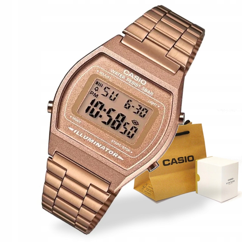 Ikonické retro hodinky Casio Vintage B640WC z růžového zlata krabička Gravírování Bonus