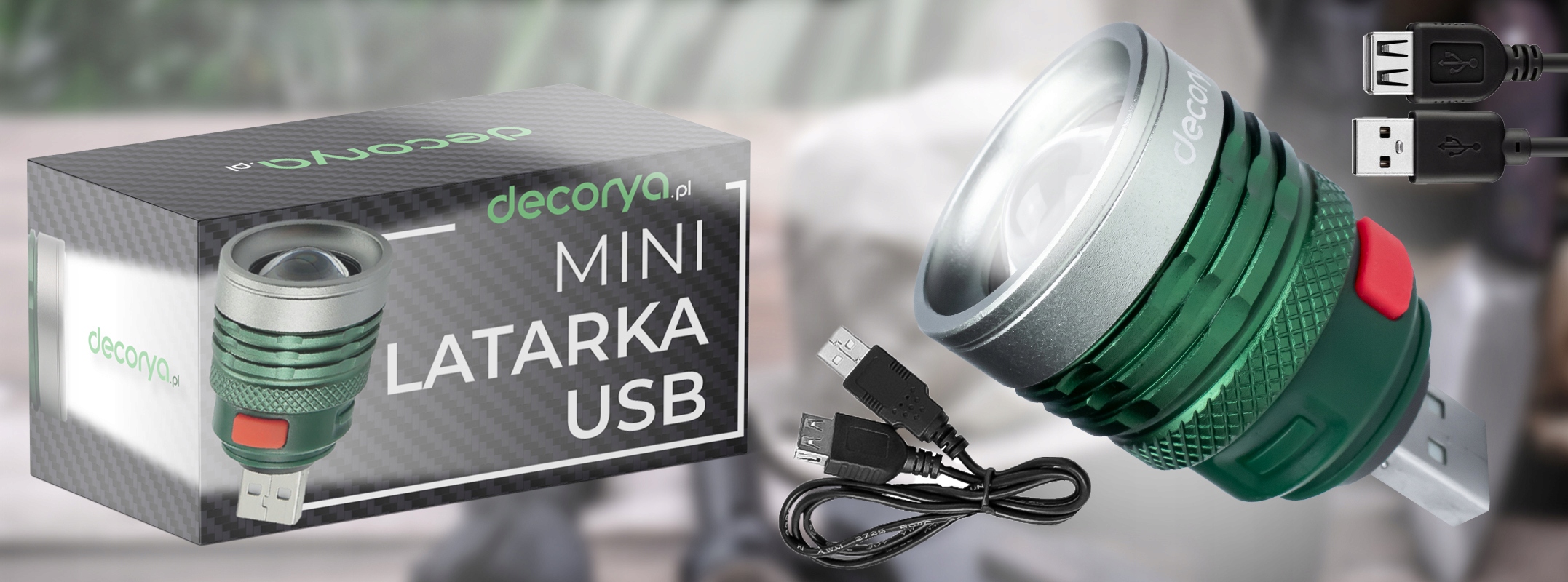 MAŁA MOCNA LATARKA LED USB ZOOM Z DŁUGIM KABLEM ROBOCZA WARSZTATOWA GARAŻ EAN (GTIN) 5904194683368