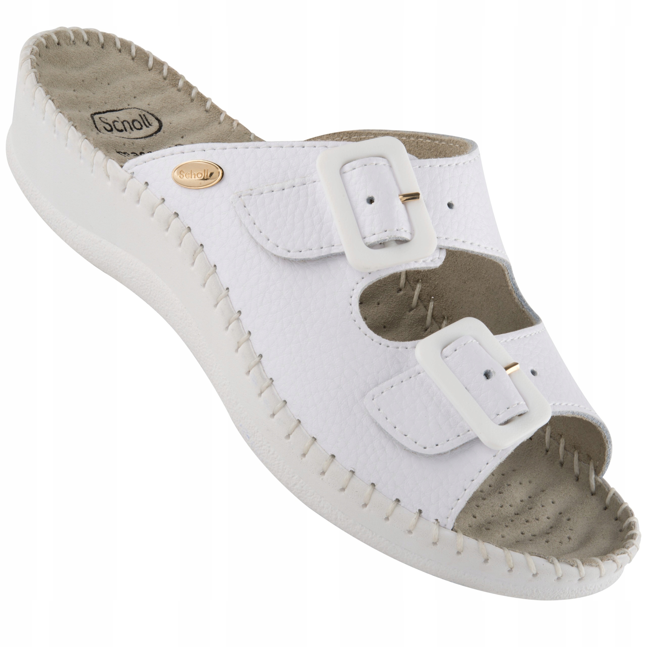 

Scholl Weekend Skórzane Klapki Damskie Biały 41