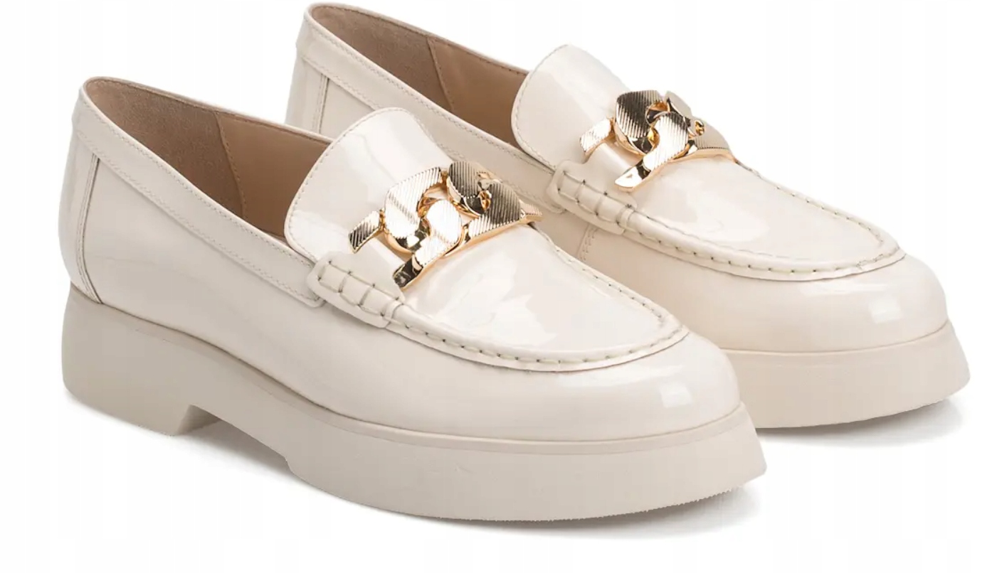 Högl Mokasíny Stacy ecru Kožené s přezkou, velikost vel.