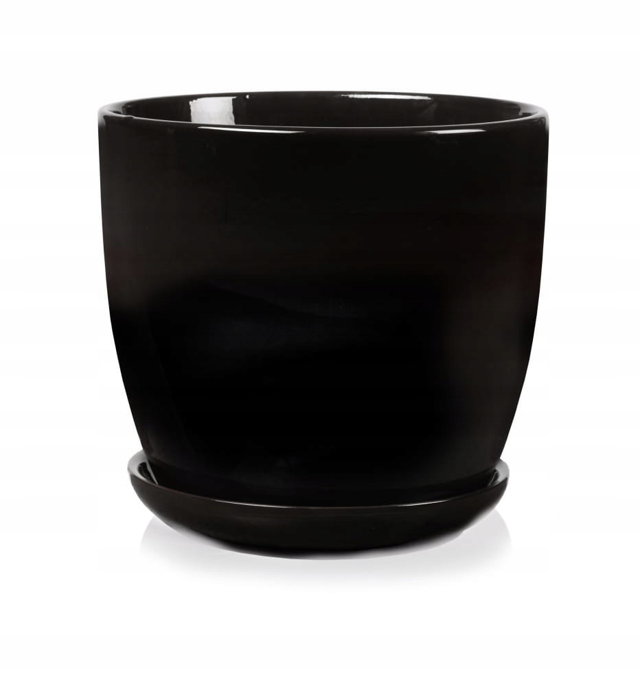 

Doniczka osłonka Ceramiczna podstawką czarna Ø 30