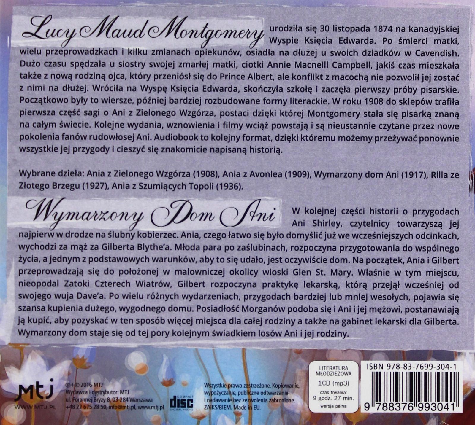 WYMARZONY DOM ANI - LUCY MAUD MONTGOMERY [AUDIOBOOK] Stan opakowania oryginalne