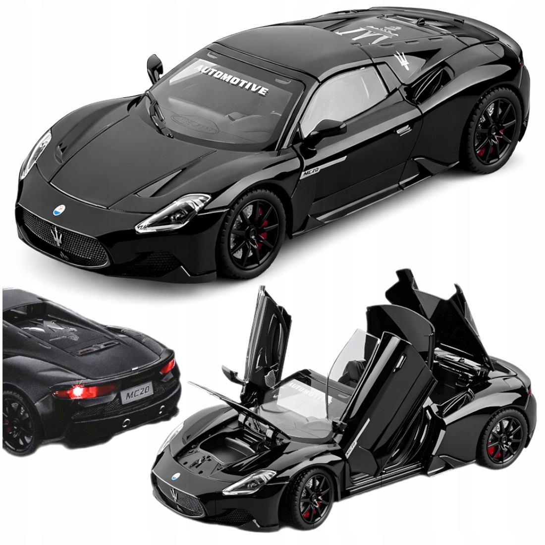 MODEL MASERATI METALOWY NAPĘD AUTO 1:24 DŹWIĘK LED OTWIERANE DRZWI MASKA