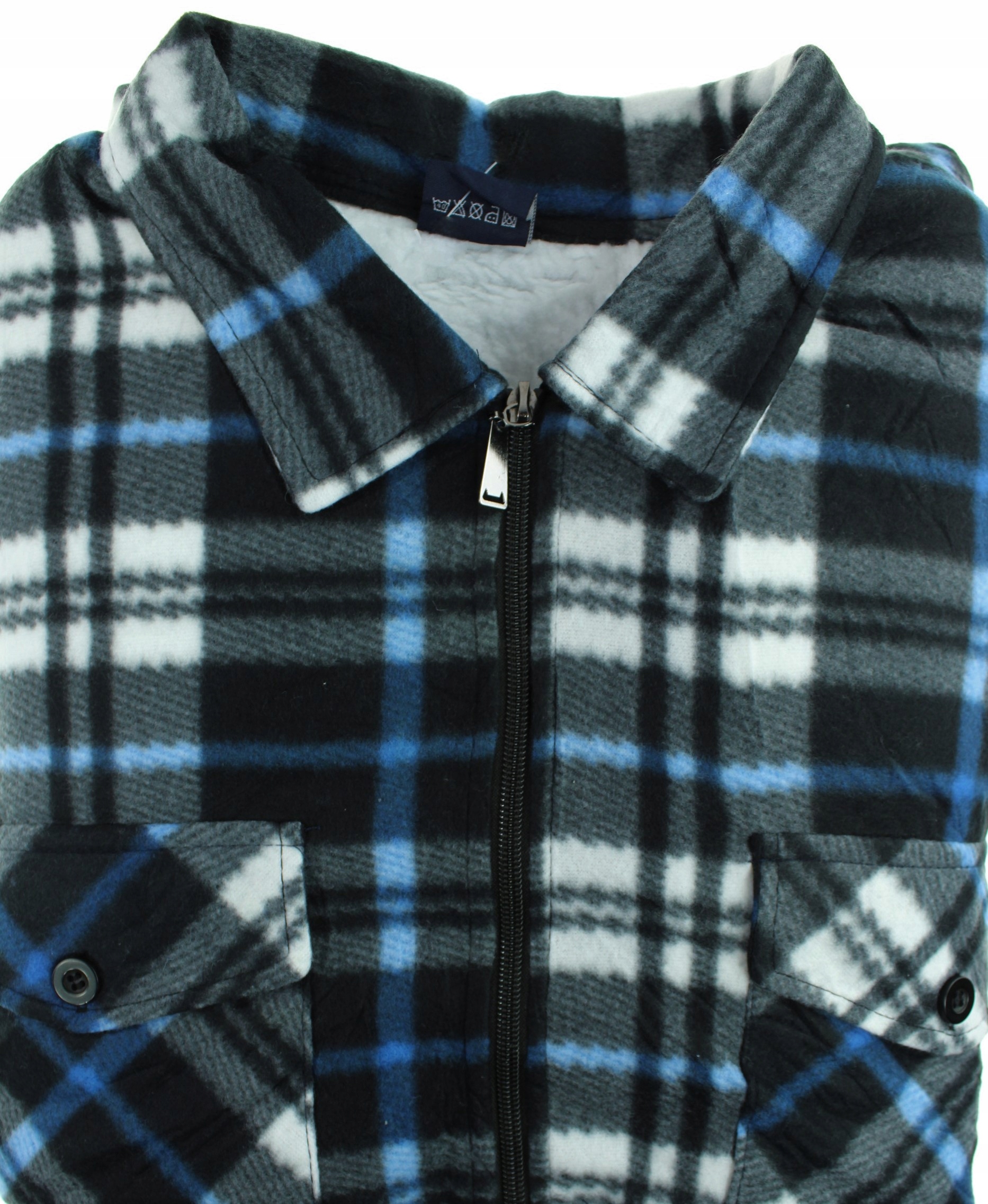 CIEPŁA GRUBA KOSZULA POLAROWA MĘSKA W KRATĘ 4XLP90