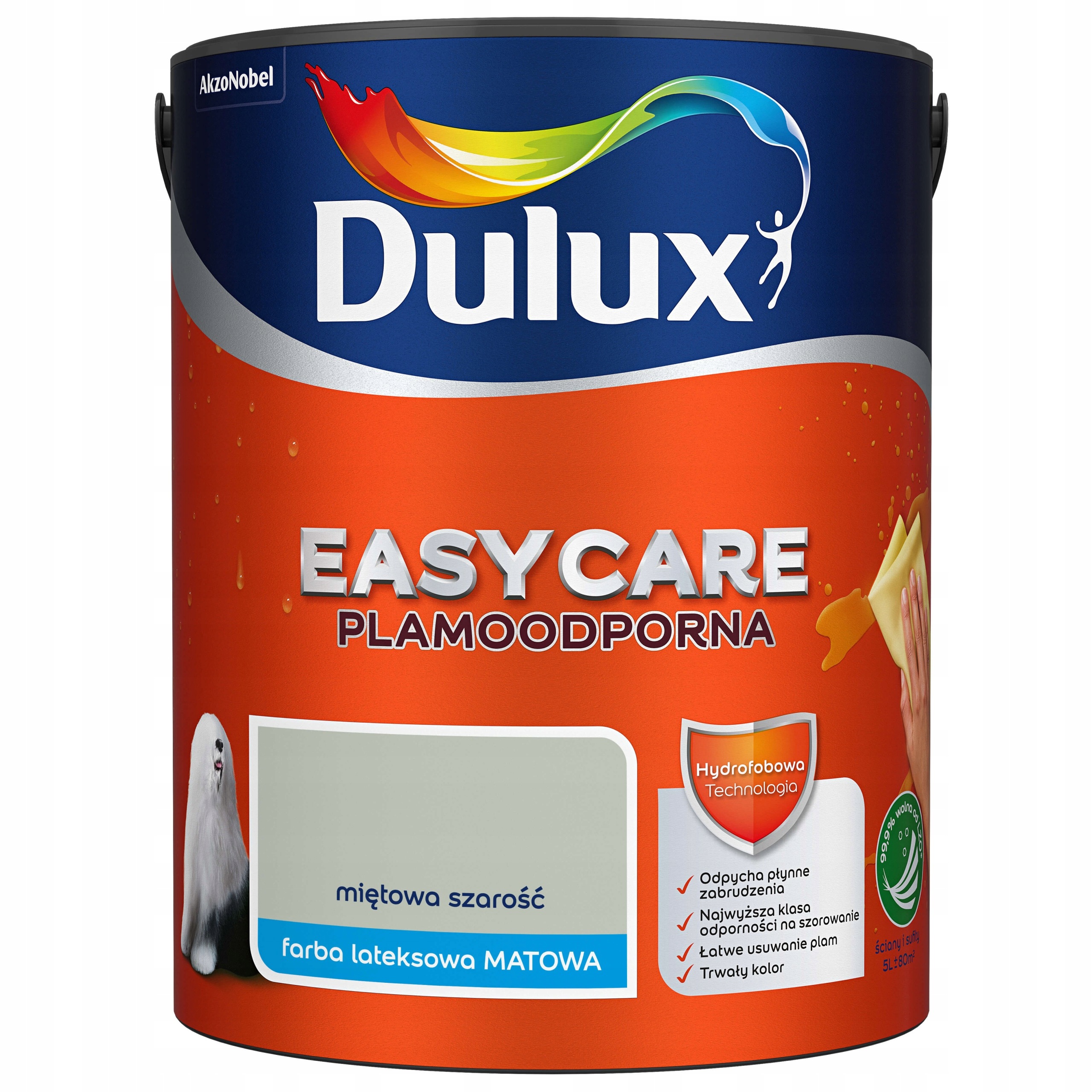 Dulux Easy Care Barva Odolná Vůči Skvrnám, Mátově Šedá, 5 L
