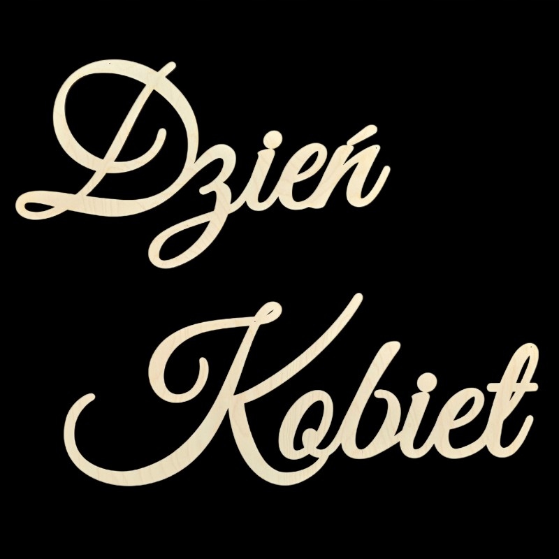 Velký dřevěný nápis Den Žen, dekorace na zeď 6 mm, délka 80 cm