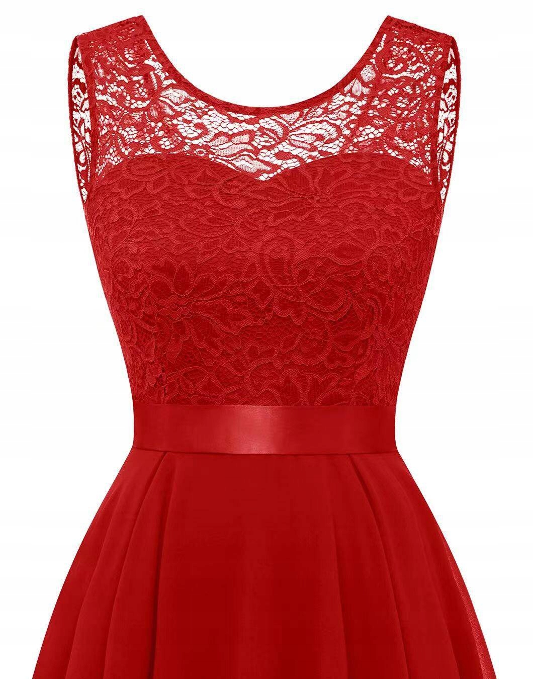 ELEGANCKA ŚLICZNA SUKIENKA ASYMETRYCZNA WESELE BAL Wzór dominujący bez wzoru