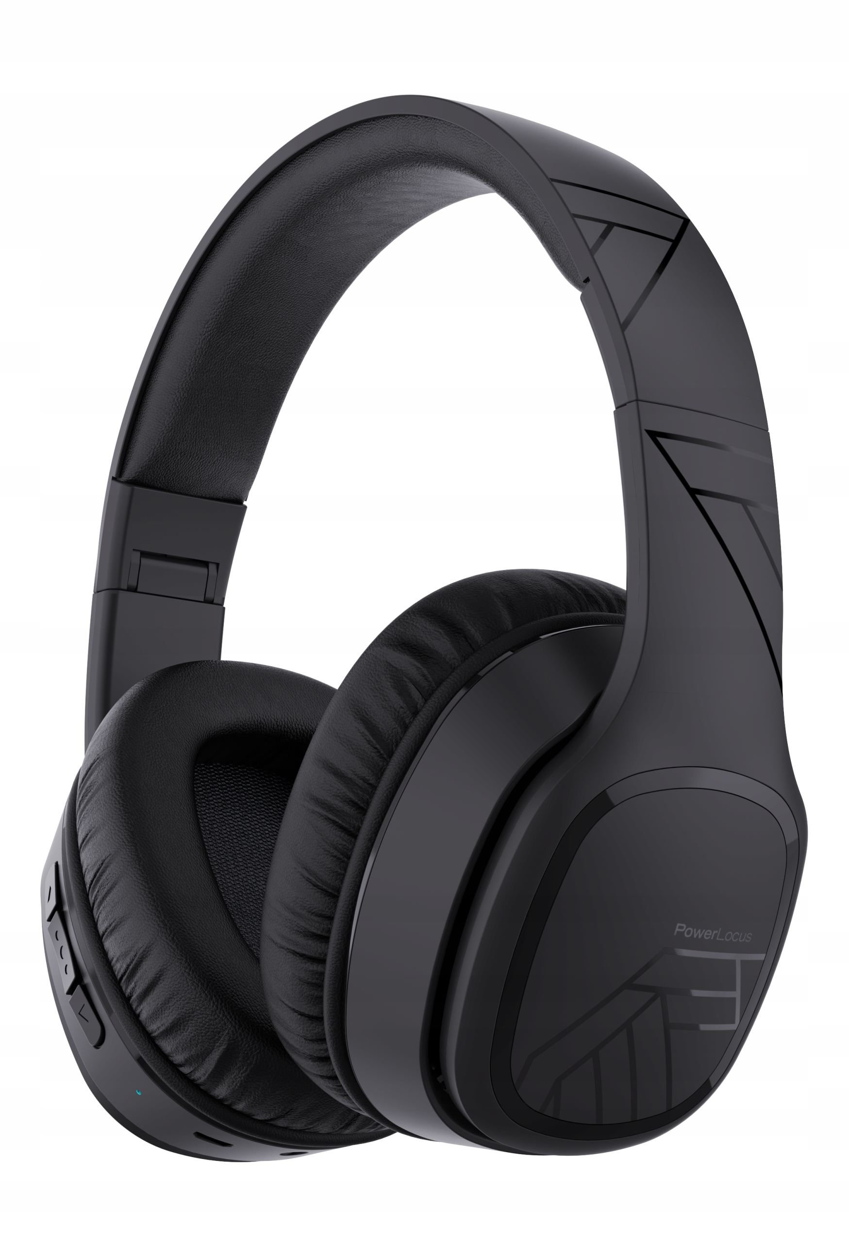 Bluetooth sluchátka PowerLocus P7 Černá, přes uši, s mikrofonem, Aux, Bt 5.0, 50h výdrž
