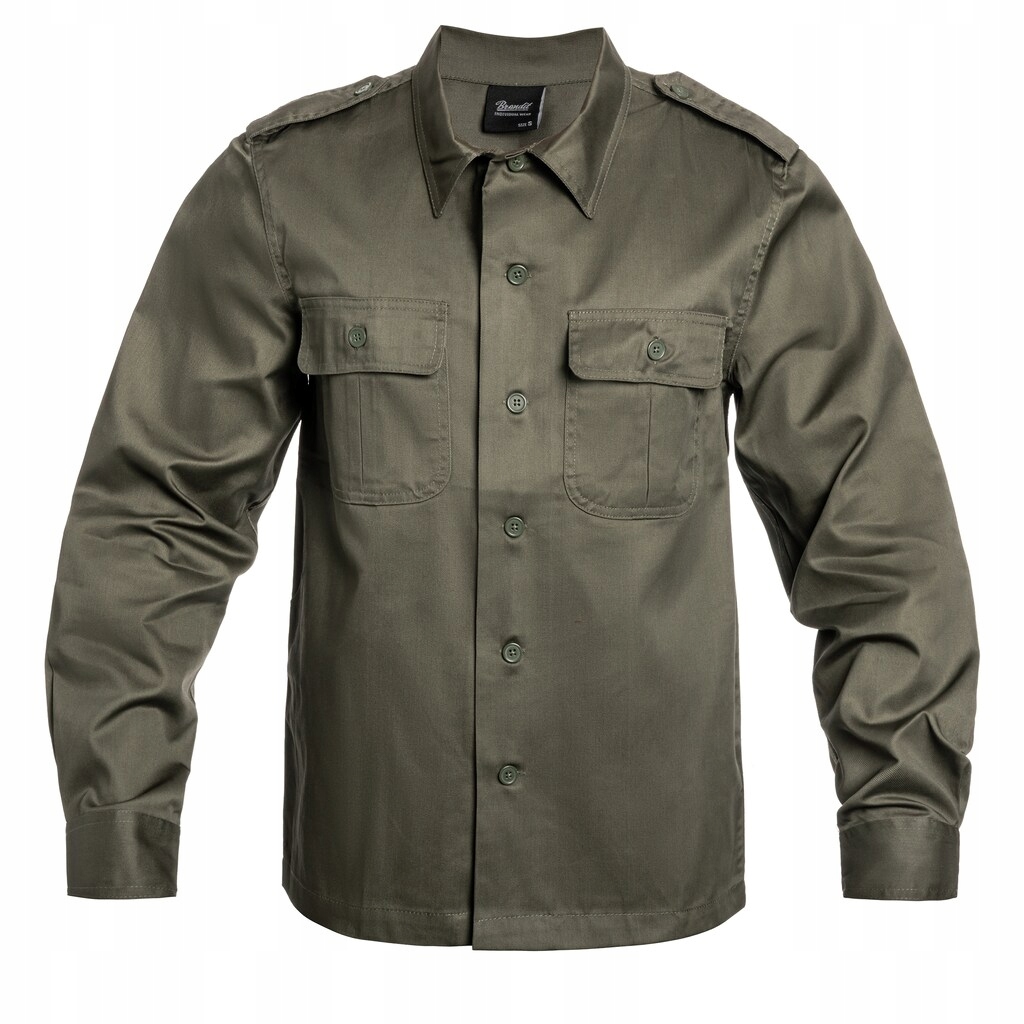 Vojenská košile s dlouhým rukávem casual Brandit Us Hemd Long Sleeve Olive L