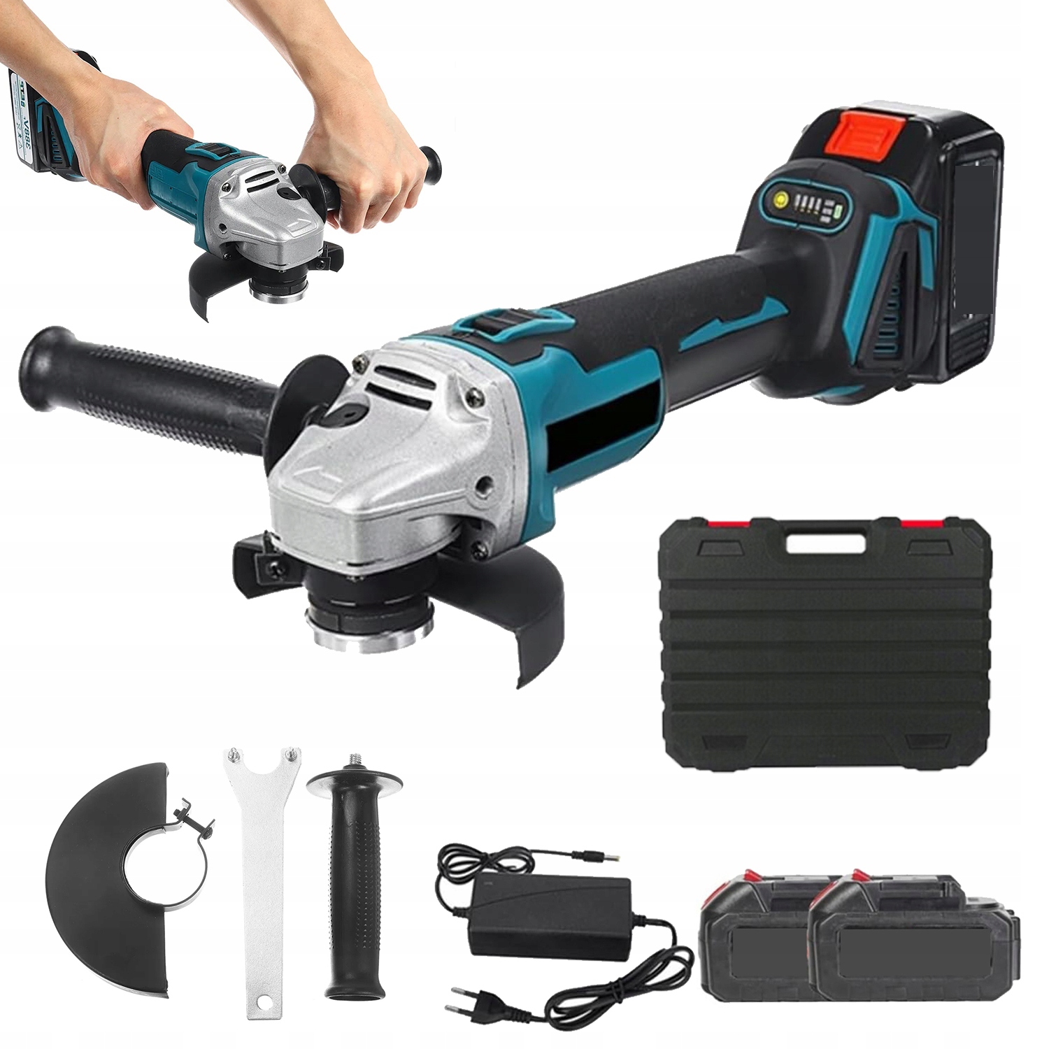 Úhlová Bruska Bezkartáčová 125 MM S Bateriemi A Ochranou Pro Řezání