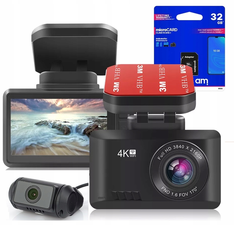

K2PRODUAL Wideorejestrator 4K Sony IMX335 Wifi Gps