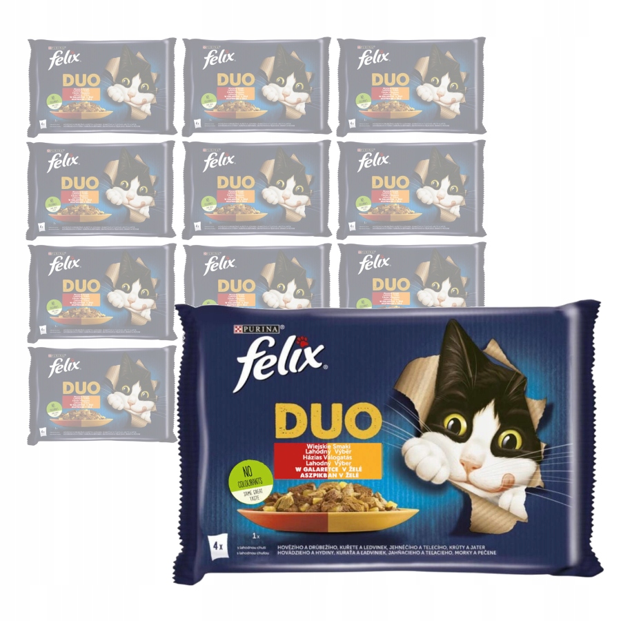 Purina Felix Fantastic Duo Krmivo pro kočky Pro Kočky Venkovské chutě v želé
