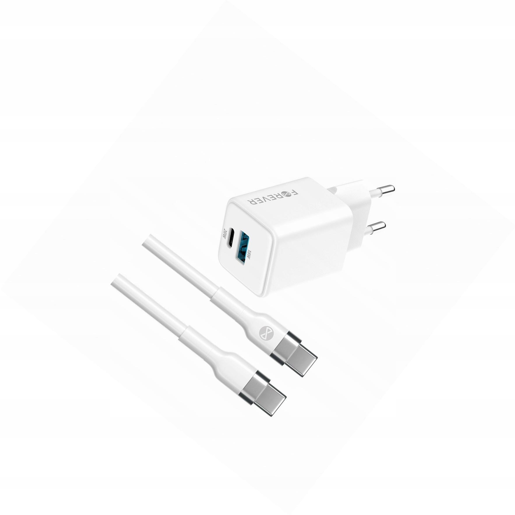 Szybka ładowarka GaN 20W 2 wejścia Usb i Usb-c z kablem do Realme Note 50